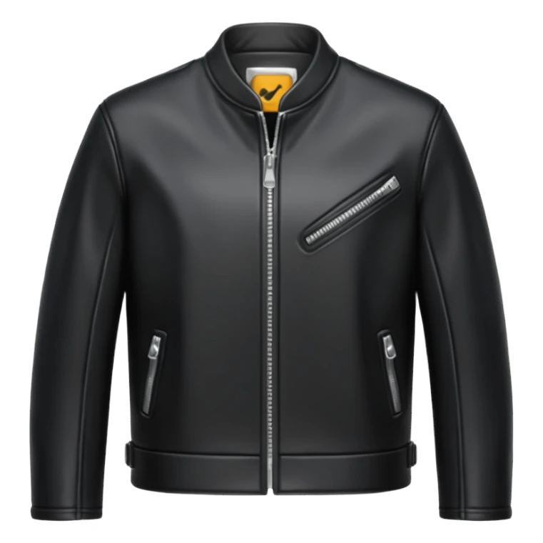 a jacket with silver zipper sticker