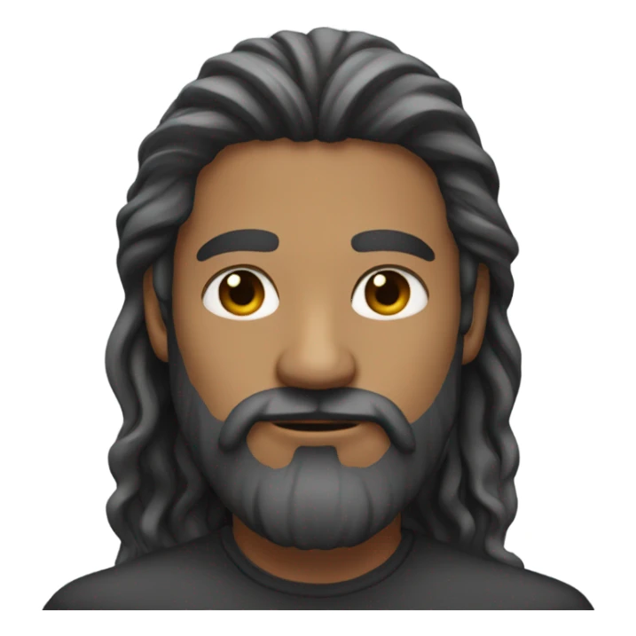 man long hair beard sticker