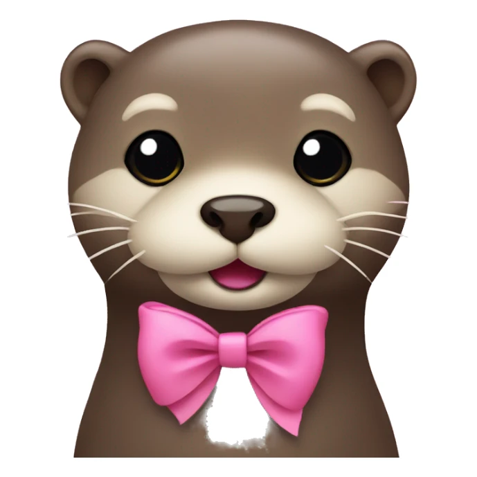 otter with pink bow sticker