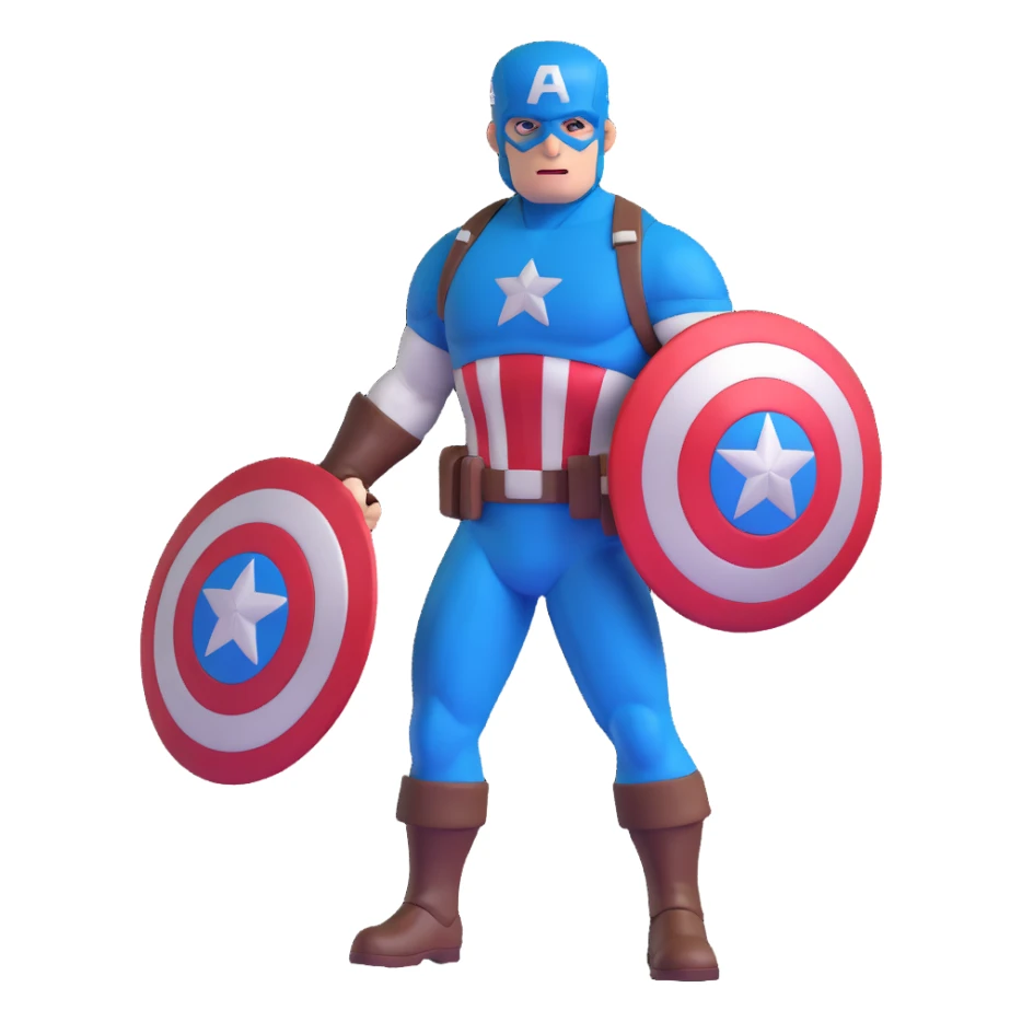 Captain America superhero with shield sticker