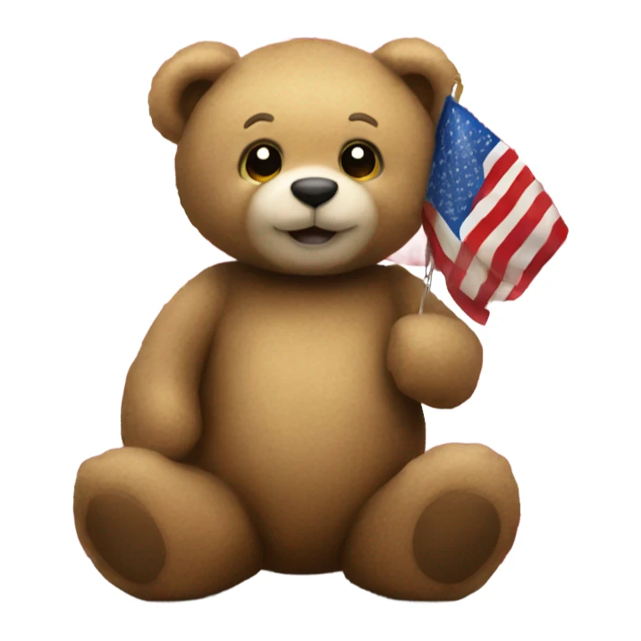 Teddy Bear with American flag  sticker