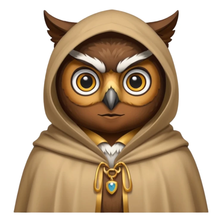 dark owl in beige cloak sticker