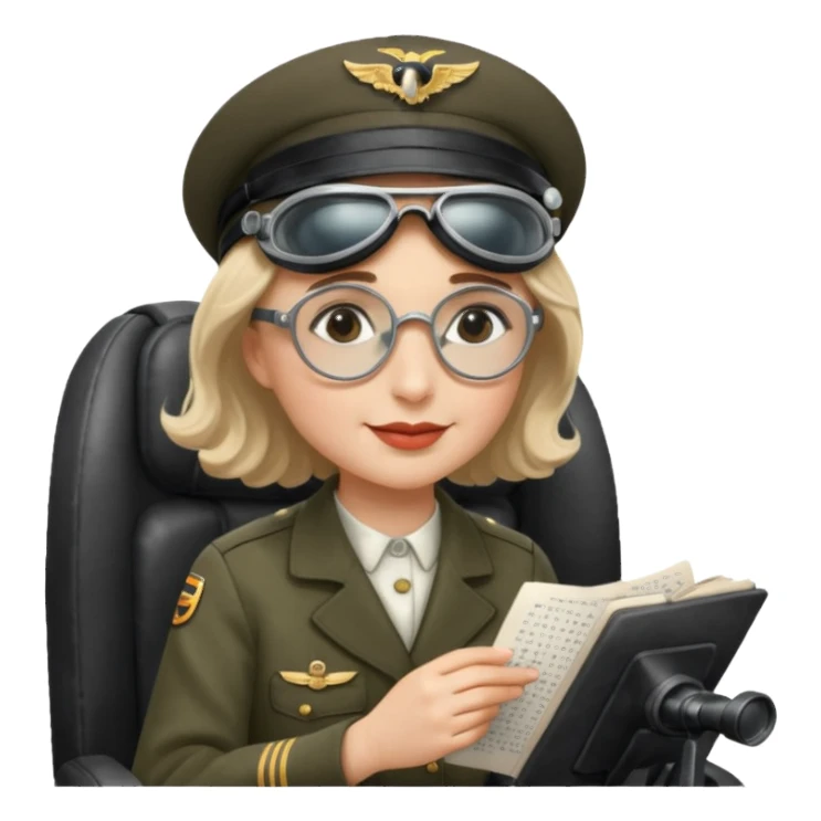 Helen keller reading braille and flying a plane sticker