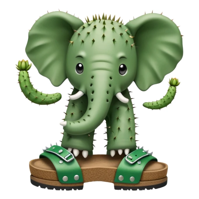 Cactus elephant in Birkenstocks  sticker
