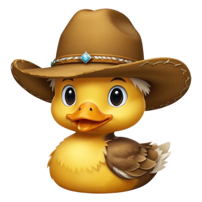 Duckling wearing a cowboy hat ￼ sticker