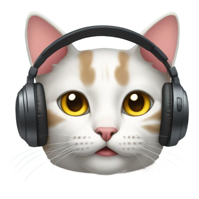 Cat with headphones  sticker