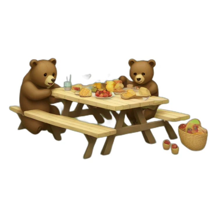 Bear picnic sticker
