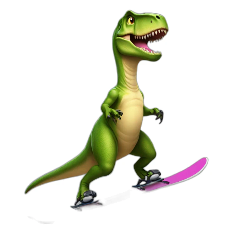 T-rex on skis sticker
