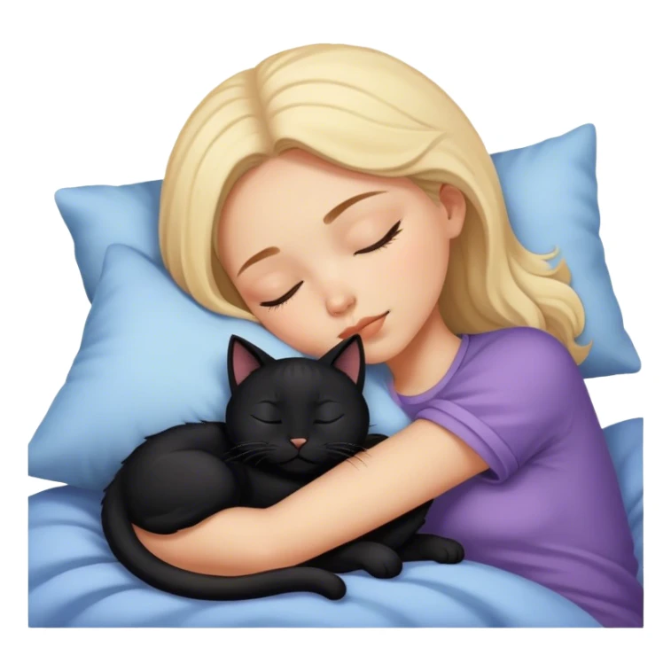  white girl sleeping with one black cat  sticker