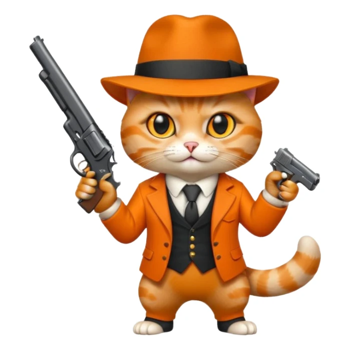 Gangster cat with a gun sticker