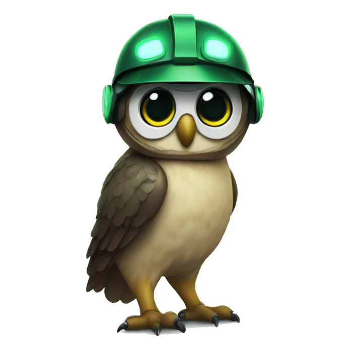 Owl with night vision device in helmet sticker