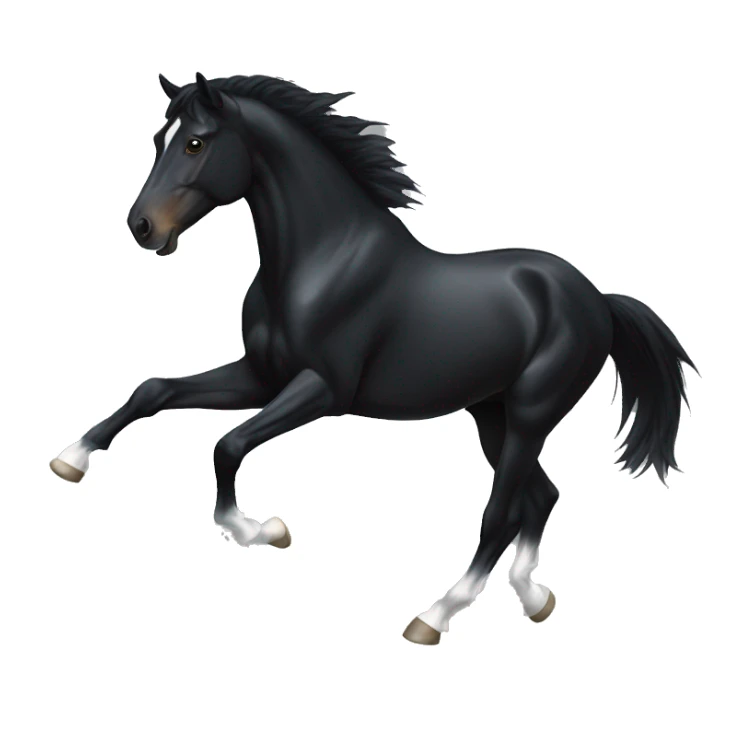 black horse with white marking jumps sticker