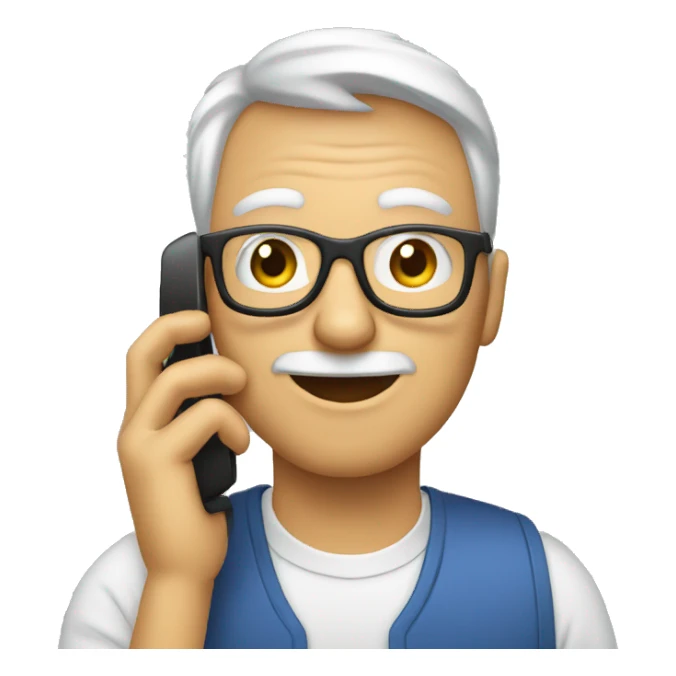 image personne âgée au téléphone sticker