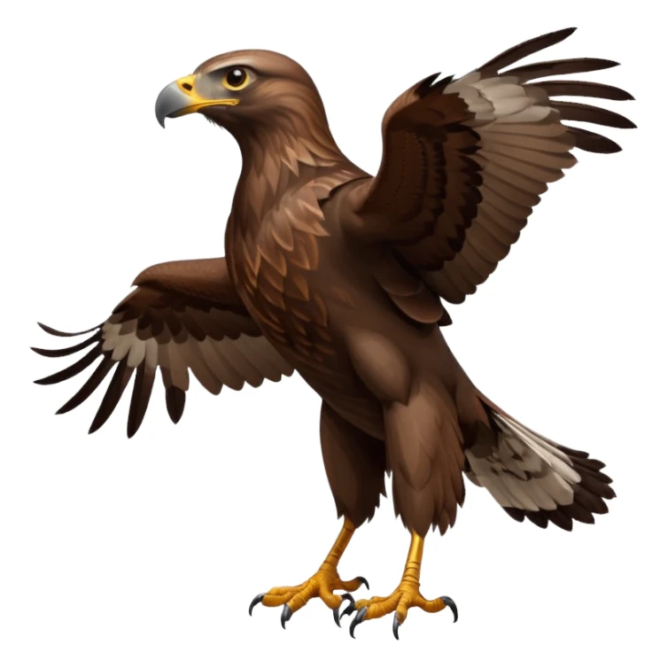 common buzzard standing in profile, simple, clear details sticker