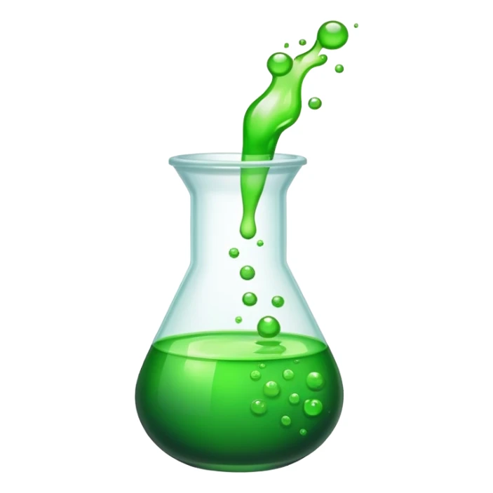 bubbling beaker with green liquid sticker