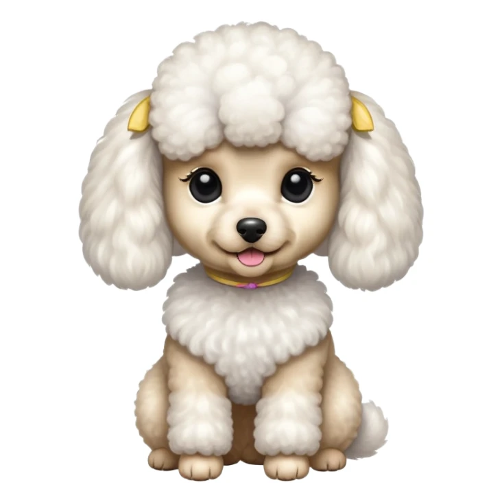Small poodle with high ponytail sticker