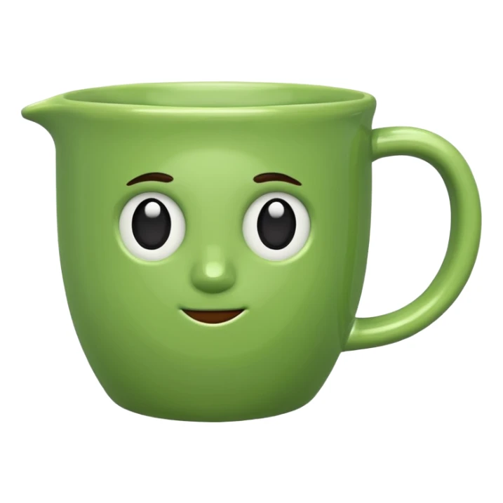 green mug with no face sticker