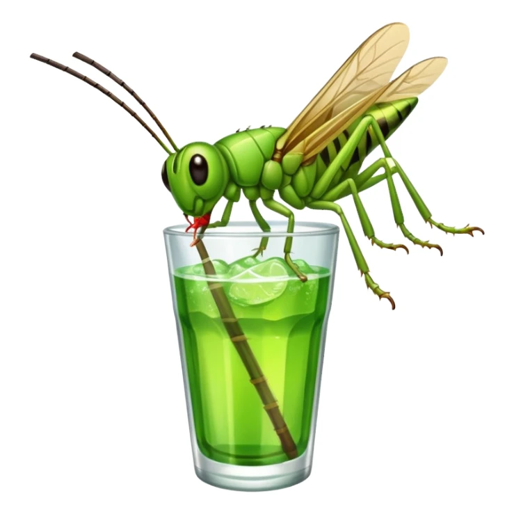 grasshopper drinkig soda sticker