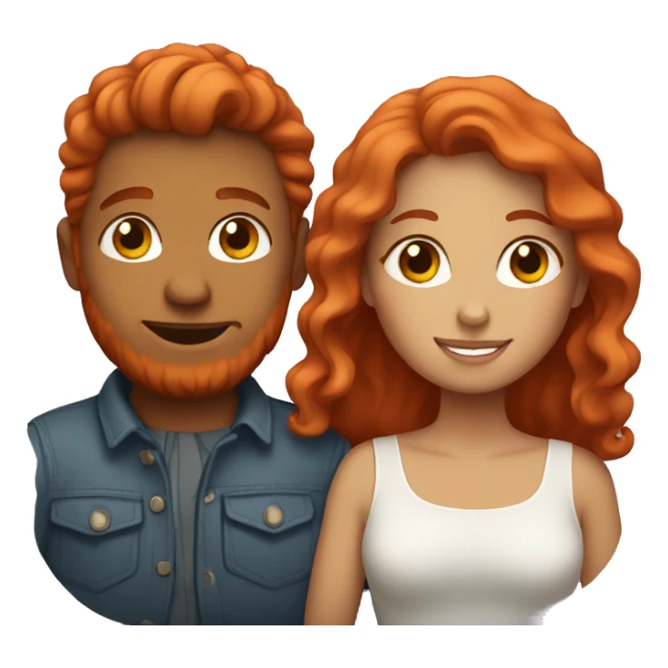 Red haired couple in love sticker