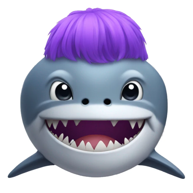 shark with a purple wig sticker