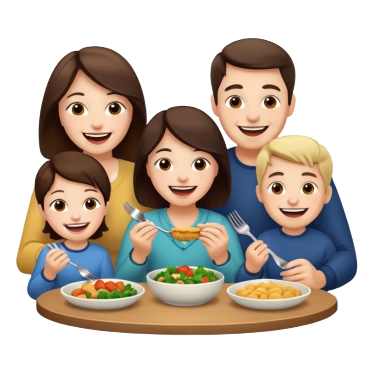light family having dinner sticker