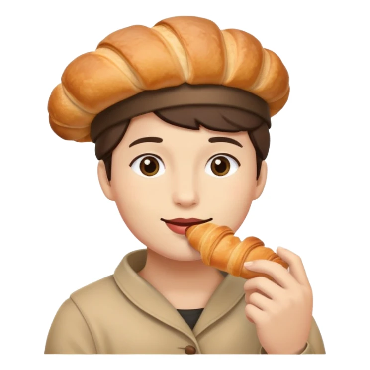 croissant eating croissant single sticker