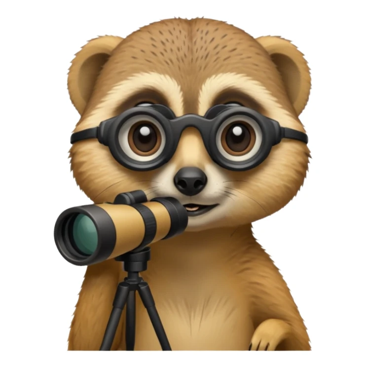 Meerkat watching with binoculars  sticker