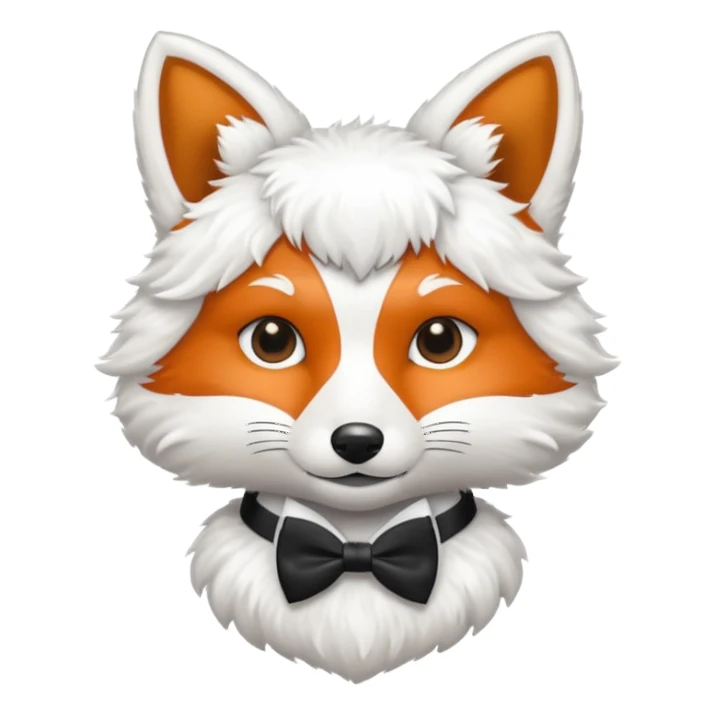black fox wearing bow ties sticker