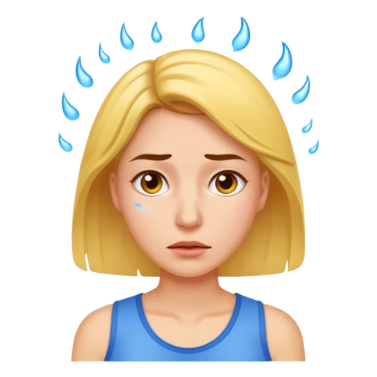 woman feeling very hot, sweating sticker