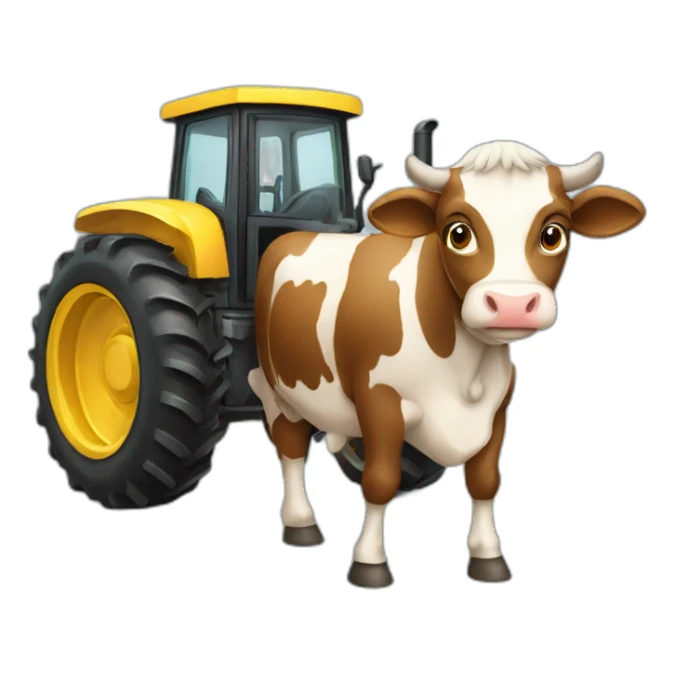 Tracteur sur vache sticker