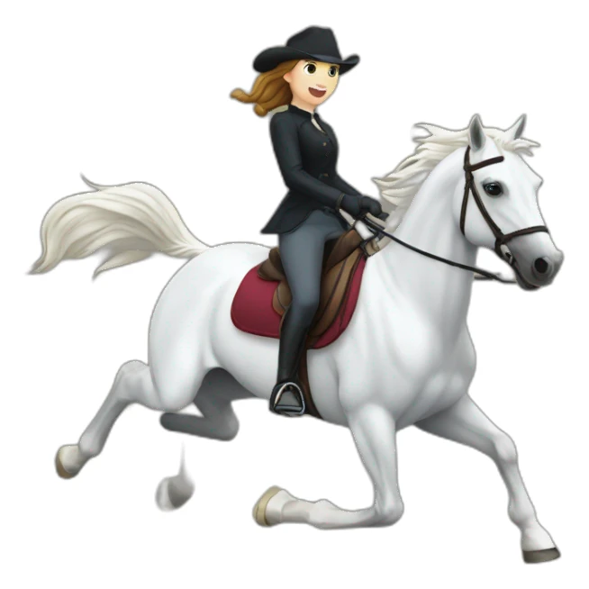 White Horse galloping with Anna riding sticker