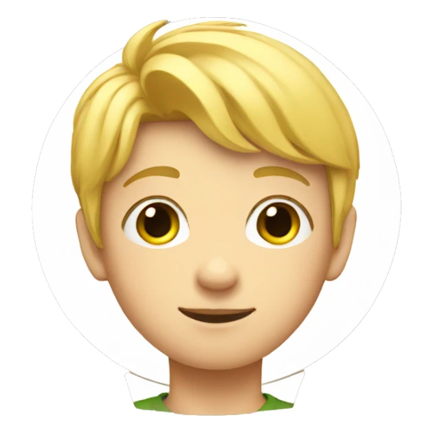 a blonde boy in a circle sticker