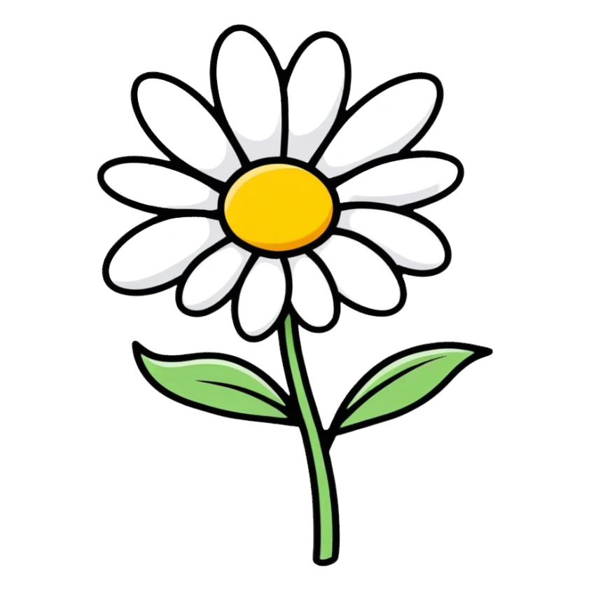single daisy flower with no stem  sticker