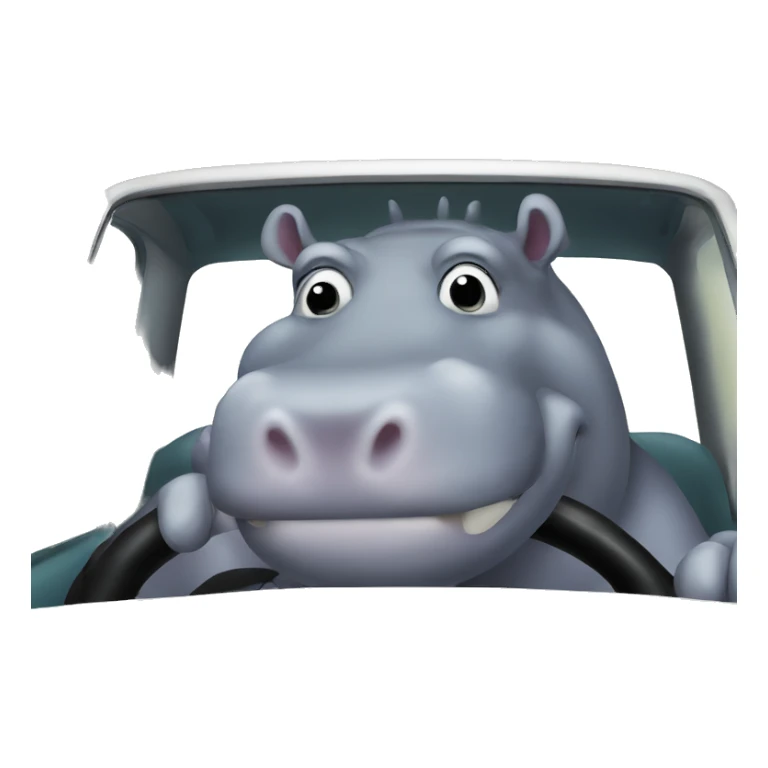 Hippo in car sticker