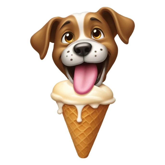 A dog eating ice cream  sticker