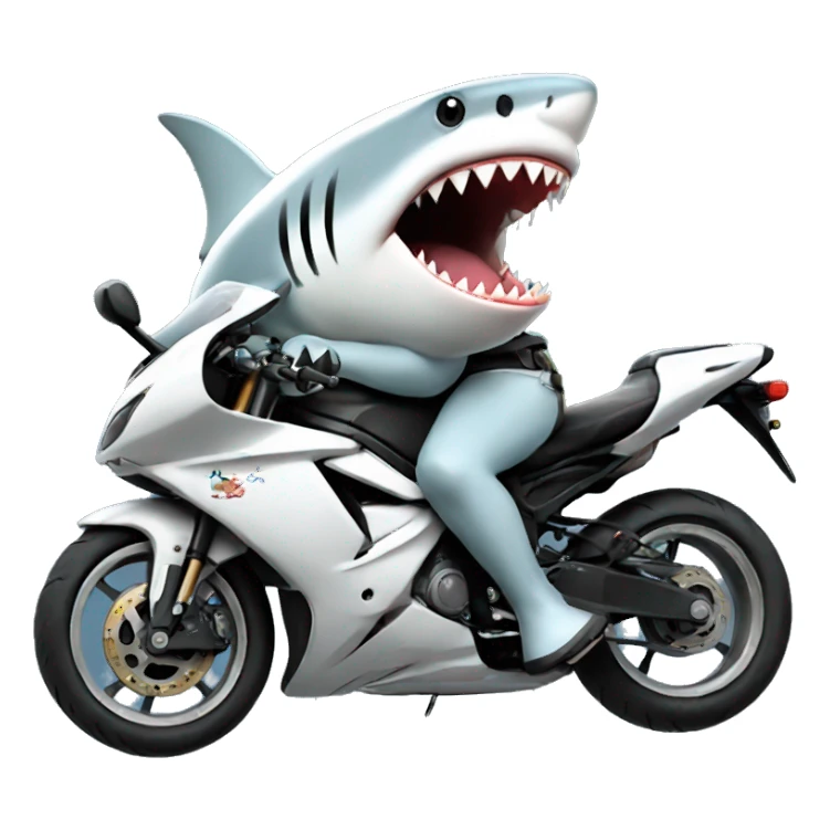 Shark on a motorcycle  sticker