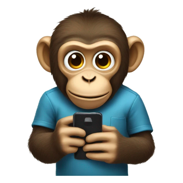 Monkey holding a phone sticker