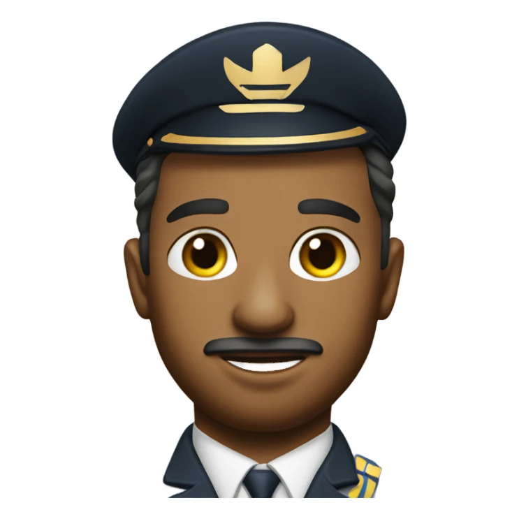Airline pilot with stubble sticker