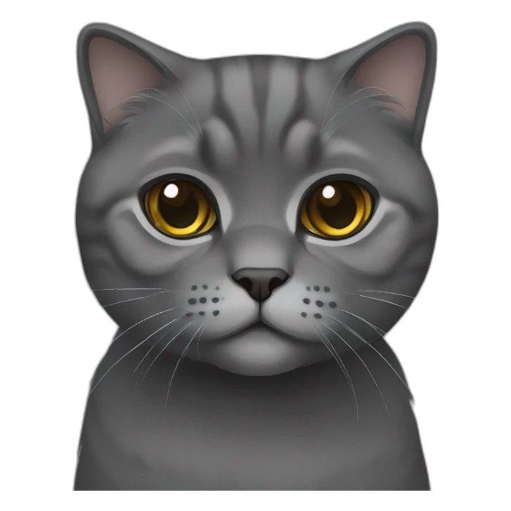 Dark Grey Scottish fold cat sticker