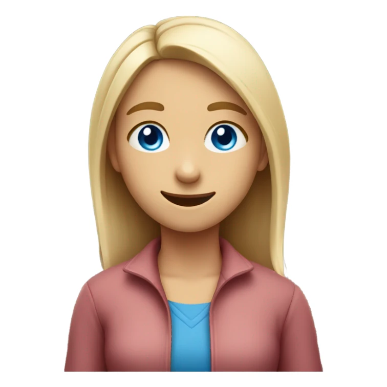 smiling girl with blue eyes shrug sticker