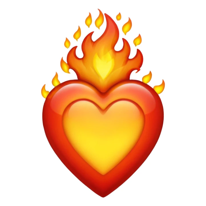 Make flaming hearts in all colours sticker