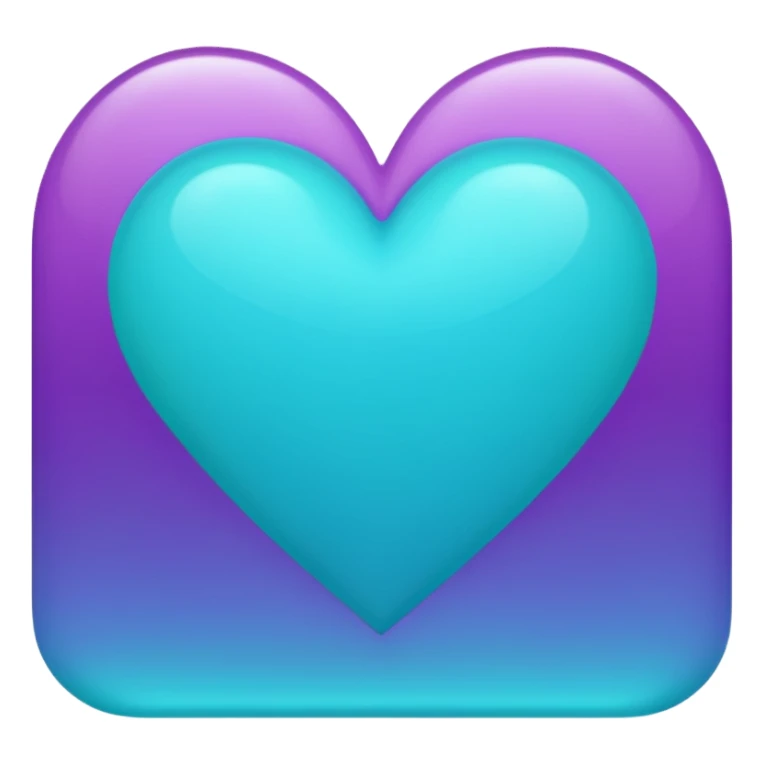 purple turquoise gradient heart sticker