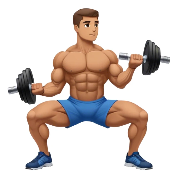side-view bodybuilder dumbbell lunges sticker