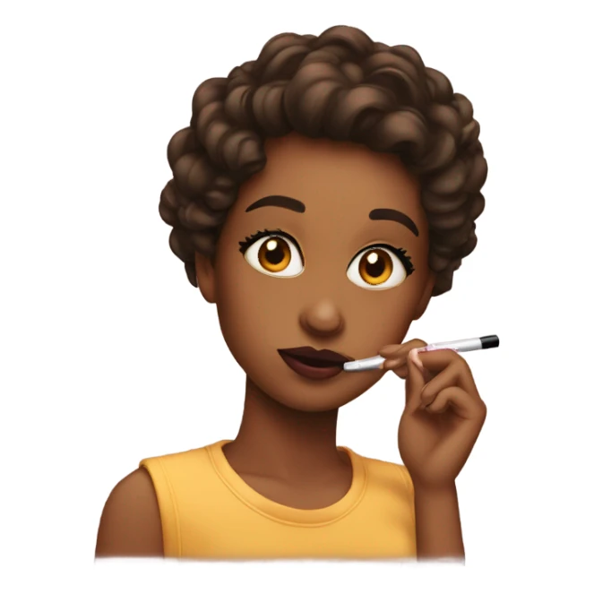 Side eye putting lip gloss on  sticker