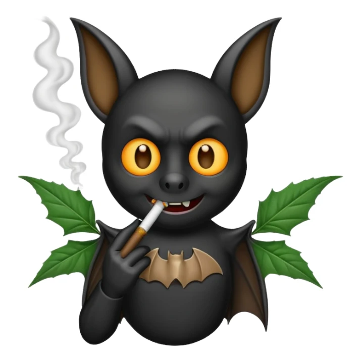 Bat smoking a marijuana joint sticker