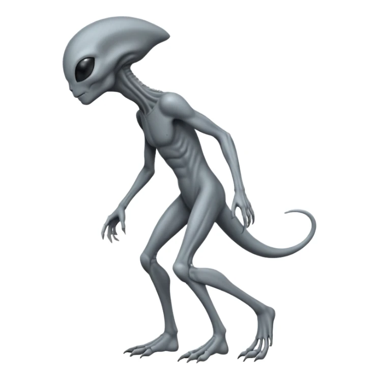 fullbody gray alien sideview sticker