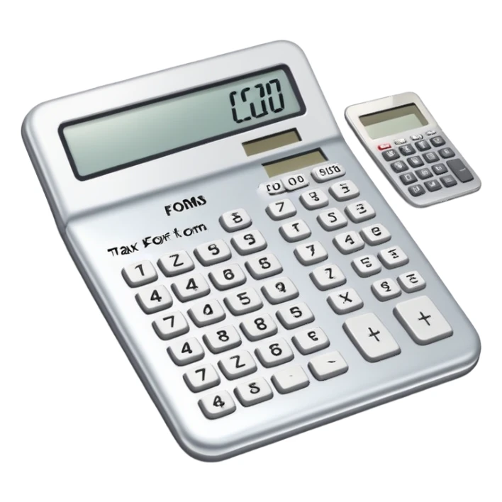 tax forms and calculator sticker