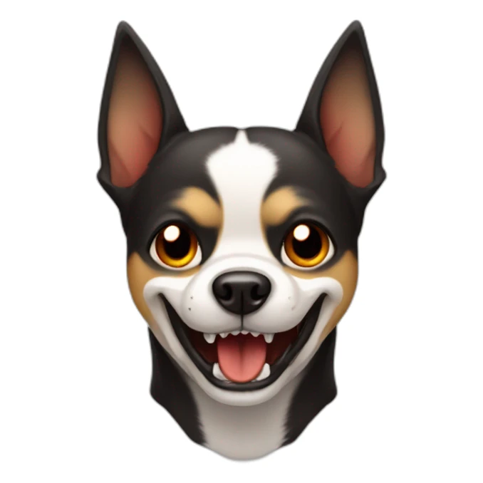 dog with vampire teeth sticker