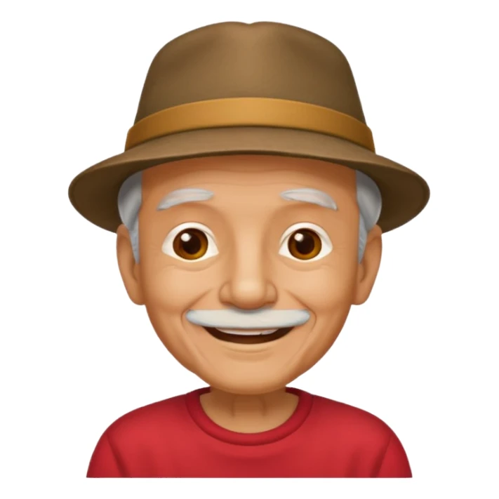 old guy with hat and red shirt sticker