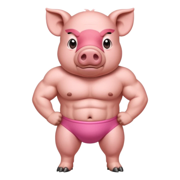 muscular pig sticker
